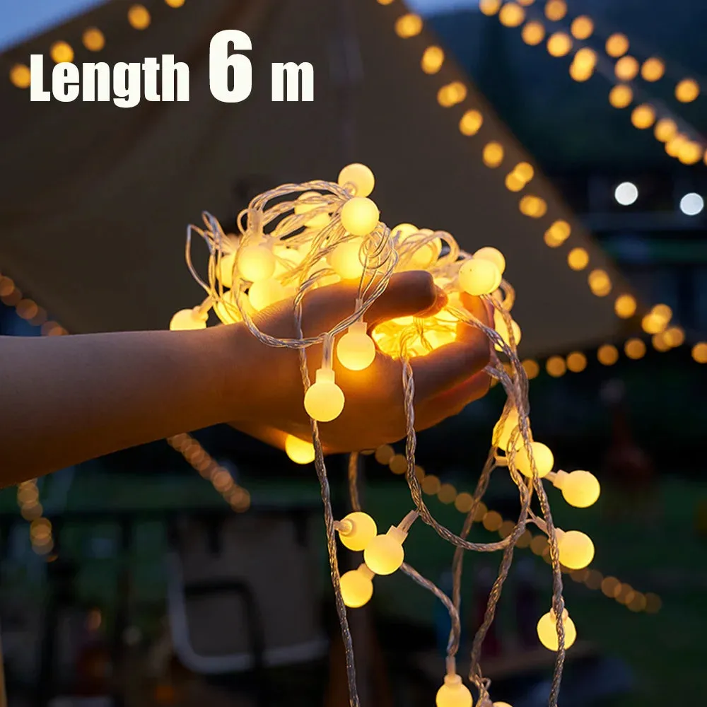 USB Powered Waterproof Crystal Globe String Lights: Outdoor Camping Lamp for Tents and Patios