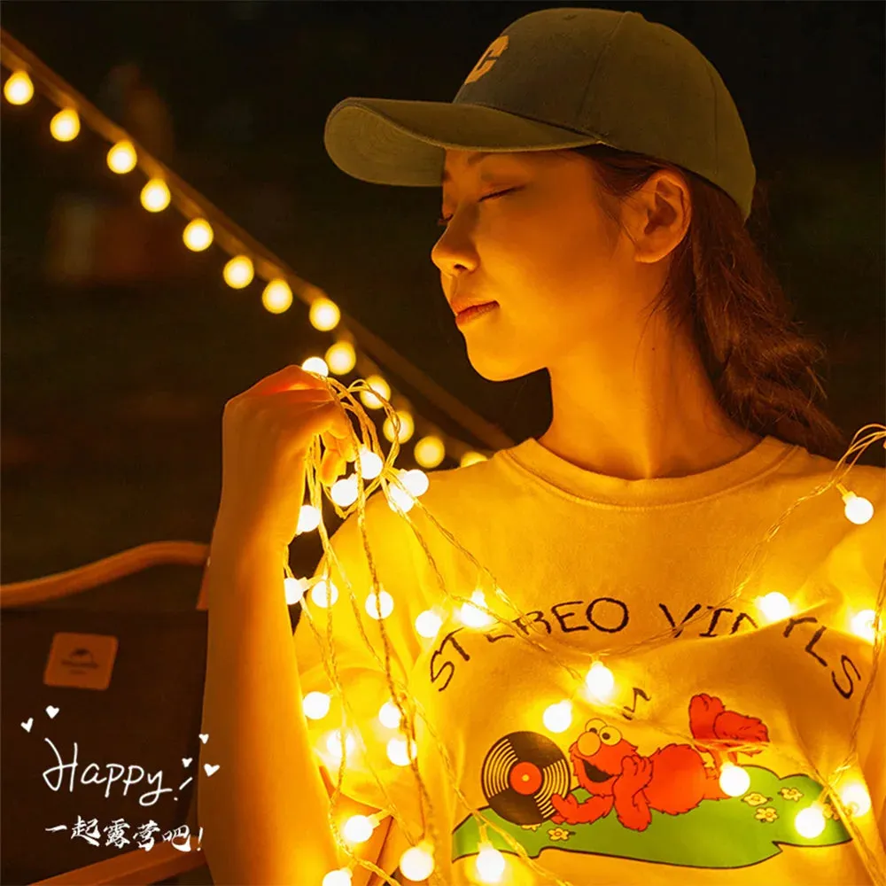 USB Powered Waterproof Crystal Globe String Lights: Outdoor Camping Lamp for Tents and Patios