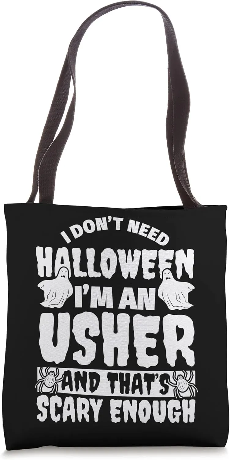 USHER Halloween Funny Tote Bag