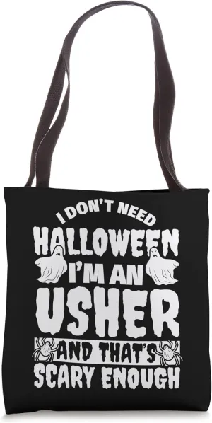 USHER Halloween Funny Tote Bag