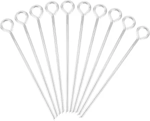VAKUUM 10pcs Outdoor Camping Tent Stakes Metal Anchors Tent Pegs Heavy Duty Steel Ground Tent Pin Spikes Nails for Backpacking Hiking Camping Gear Silver/774