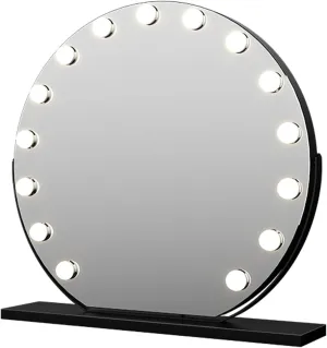 Vanity Mirror With Lights, LED Makeup Mirror With Light Bulb, Round Standing Makeup Mirror, Touch Control 3 Color Dimmable, 360° Rotation, High Definition Lighted Up Mirror For Bedroom,Gold ( Color :