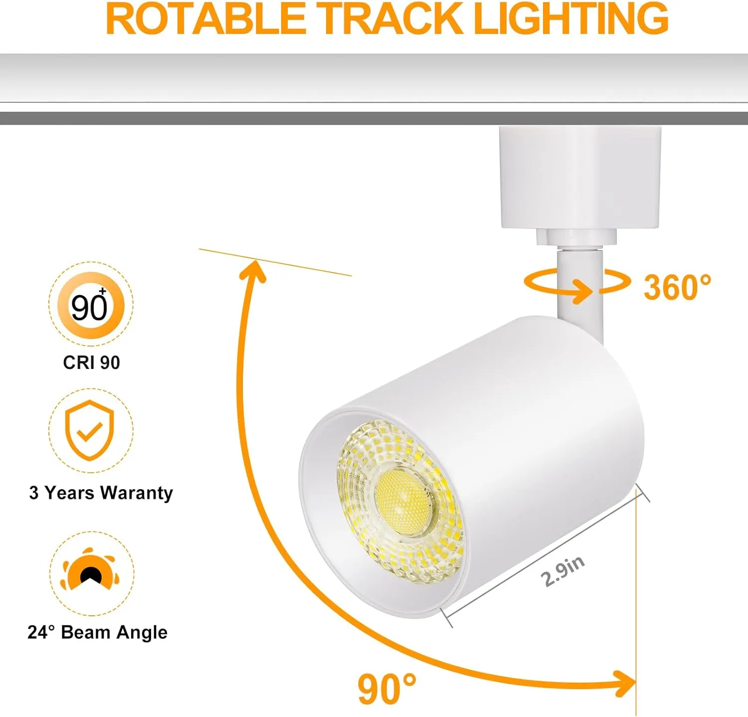 VANoopee 12-Light LED Track Lighting Kit with 13FT H Type Track Lighting Rail, Dimmable LED Track Light Heads Modern Kitchen Track Lighting Fixtures Ceiling Spot Light 3000K 24° CRI90  10W 800lm White