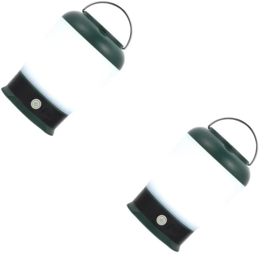 VANZACK 2 Sets Solar-Powered Lanterns Outdoor Rechargeable Led Light Bulbs Camping Light Emergency Abs Material 2-in-1 Design