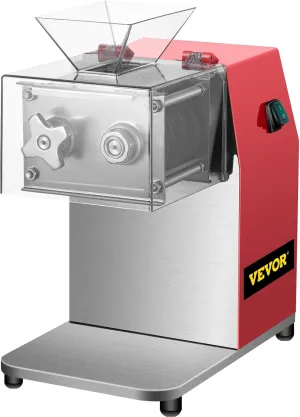 VEVOR Electric Meat Slicer, 850W, 3.5mm Blade, Stainless Steel, Cuts 551 Lbs/Hour, Ideal for Supermarkets and Kitchens, Efficiently Slices Lamb, Beef, and Chicken, Red