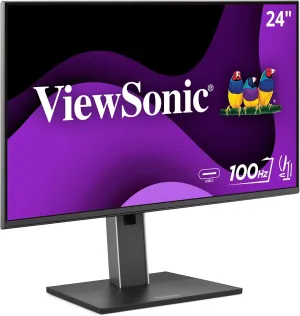 ViewSonic VG2452 24 Inch IPS 1080p Ergonomic Monitor with Tilt, Swivel, Pivot, Height Adjust, 100Hz, 5-Port USB Hub, HDMI, DisplayPort, and 65W USB C Inputs