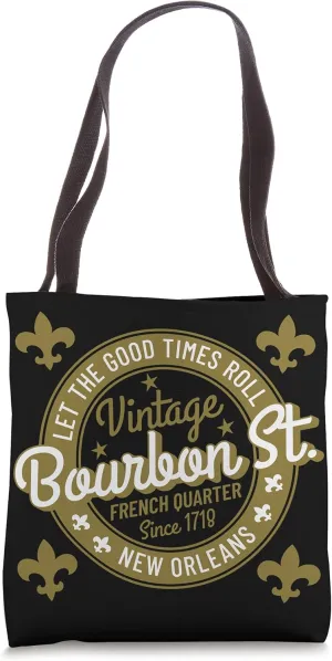 Vintage Bourbon Street New Orleans French Quarter Tote Bag