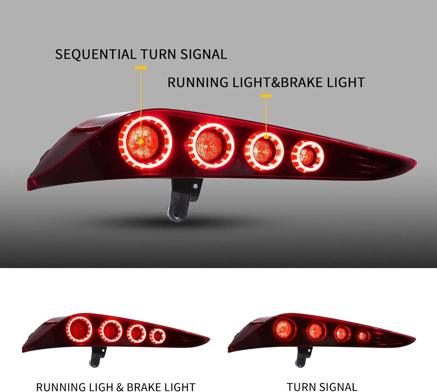 VLAND LED Tail Lights Compatible For 2019 2020 2021 2022 2023 2024 GR SUPRA 5th Gen J29 / DB A90 / A9 With Dynamic Running Light & Sequential Turn Signal Lights, Red Lens Style