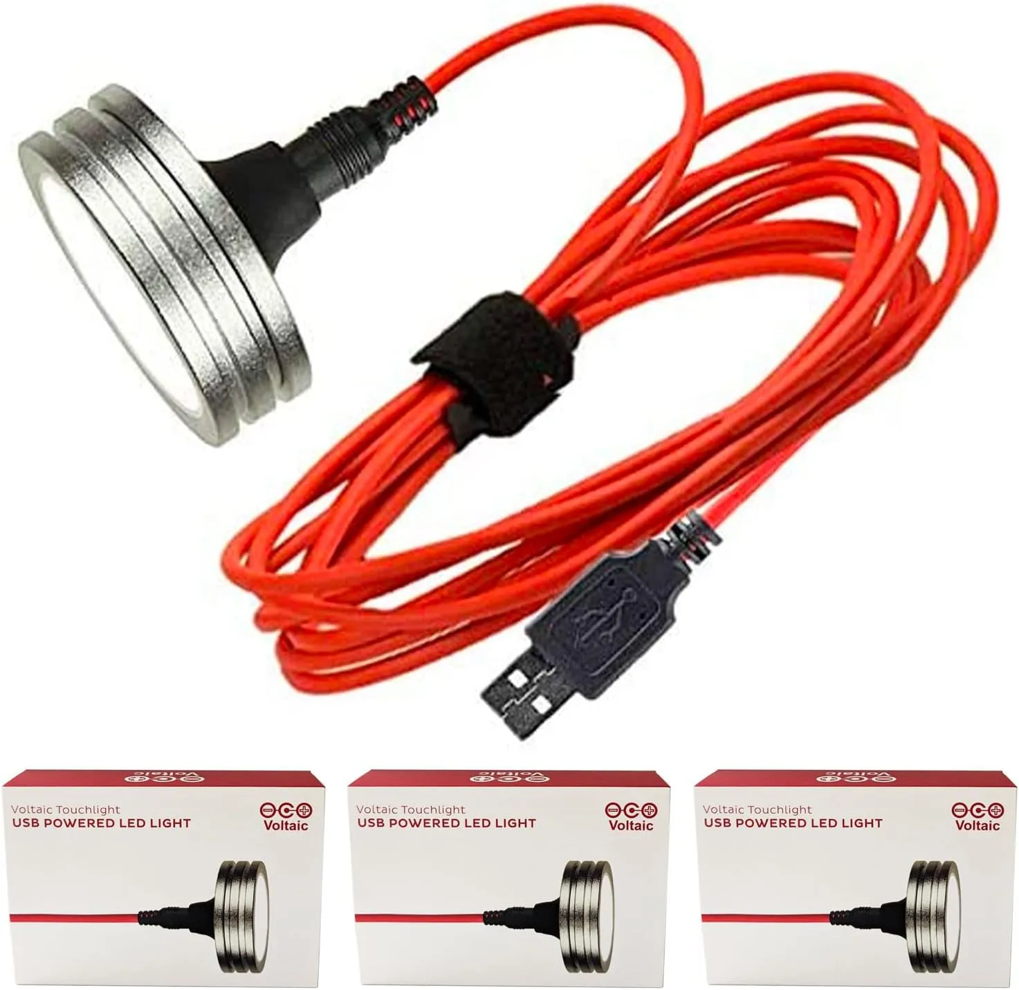 Voltaic Systems Emergency USB Led Light (3 Pack) - Waterproof, Dimmable Brightness Levels & Touch Control, for Camping, Patio, Tool Shed or Cabin, Emergency Kit