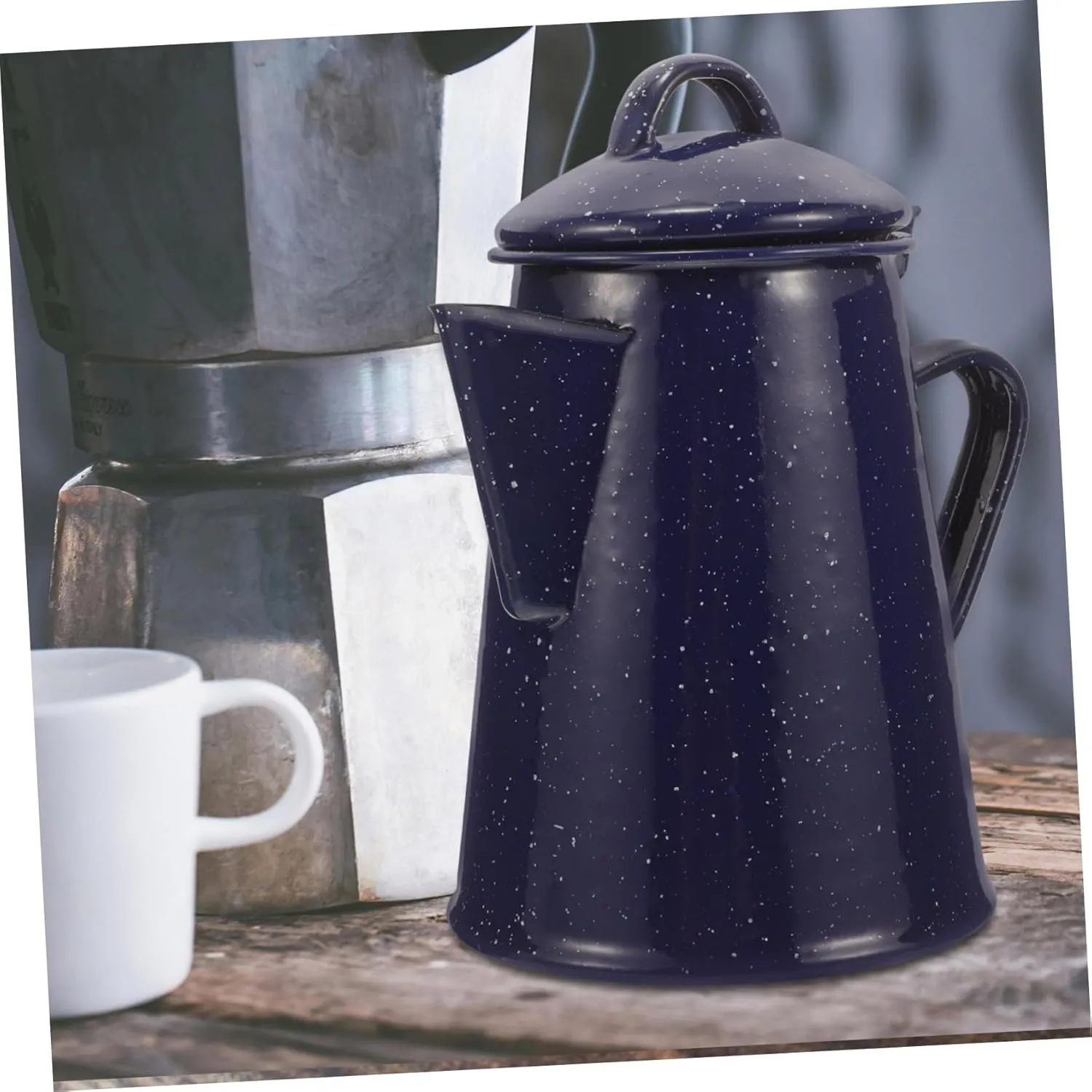 VOSAREA 2pcs Strong Material Enamel Pot Tea Kettle for Camping Rv Coffee Pot Household Teapot