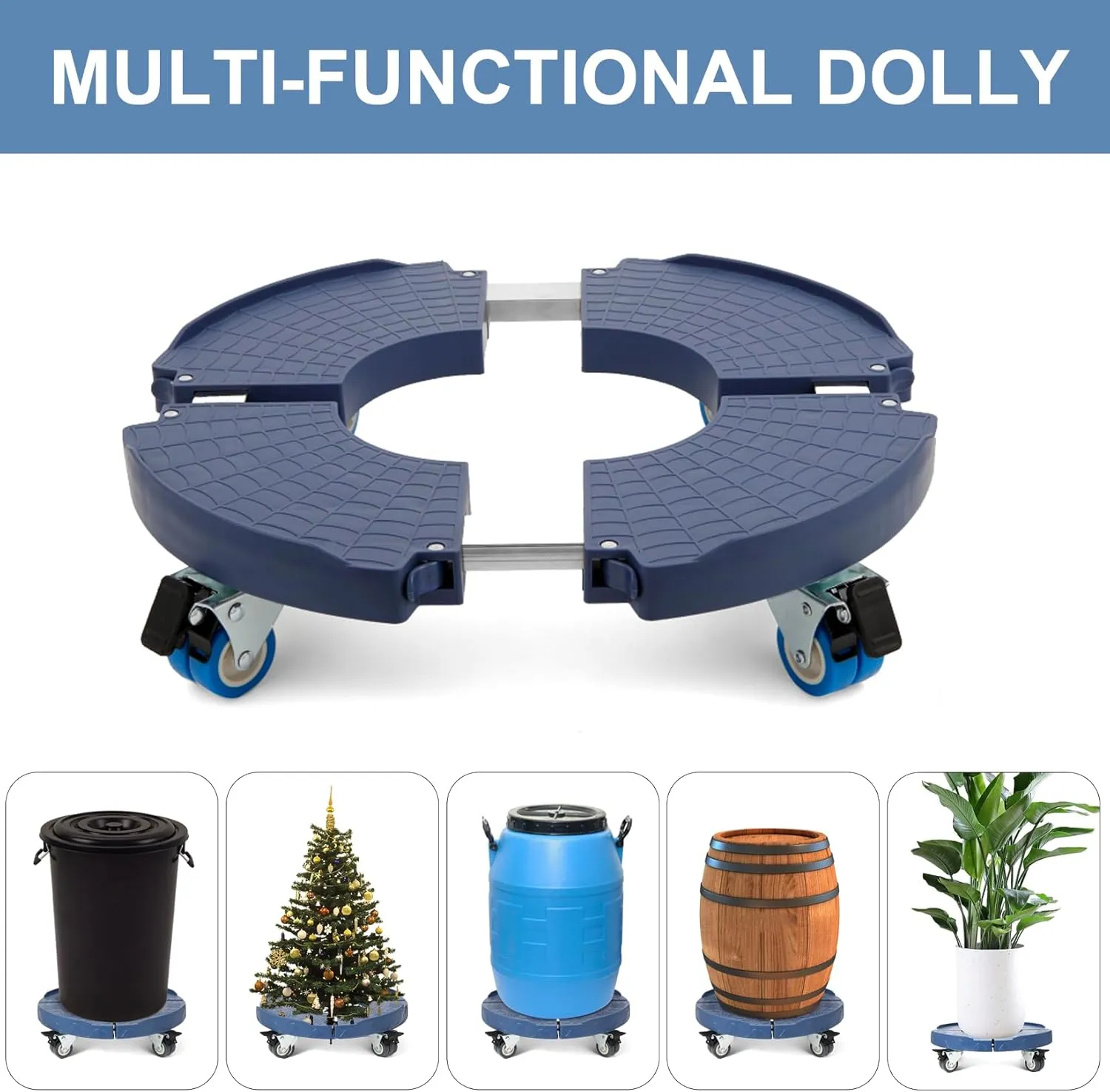 W B D WEIBIDA Plant Caddy with Wheels Heavy Duty 440lbs Capacity, Adjustable 15-21 Inch Rolling Plant Stand Indoor Outdoor, Large Plant Cart Dolly with Casters for Flower Pot Garden Pot Mover