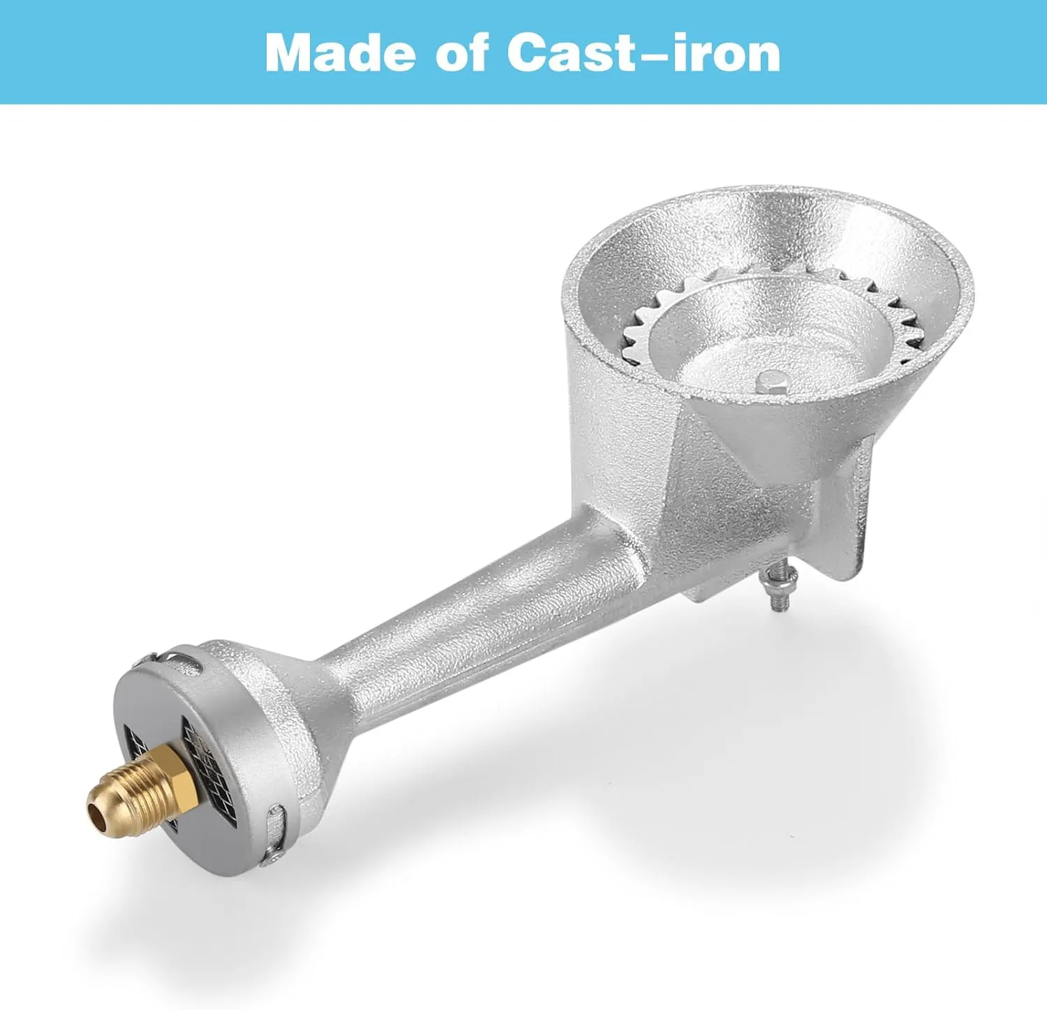 WADEO High Pressure Cast-Iron Round Burner Head, Propane Burner Head with 4FT 20 PSI Adjustable High Pressure Propane Regulator with Hose and Brass Fitting