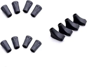 Walking Stick Tips Rubber Trekking Pole Tips Replacement- Rubber Tips for Hiking Poles, Hiking Stick,Walking Poles - Walking Stick Tip, 12 Pack Hiking Pole Tips
