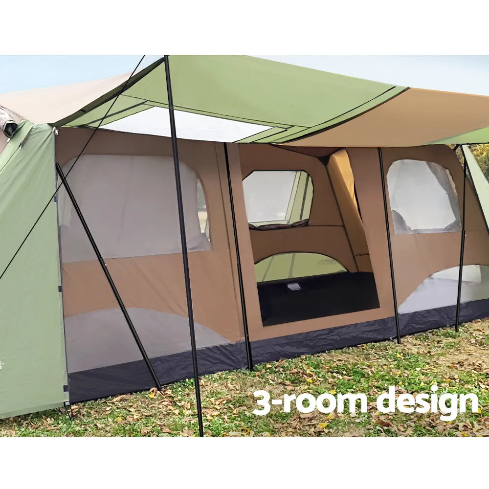 Weisshorn Instant Up Camping Tent 10 Person Outdoor Family Hiking Tents 3 Rooms-TAS_Rural