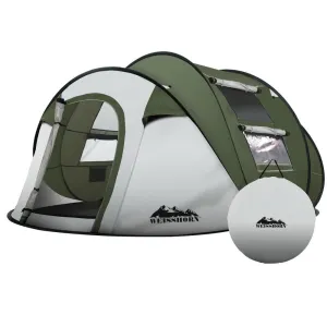 Weisshorn Instant Up Camping Tent 4-5 Person Pop up Tents Family Hiking Beach Dome-REMOTE