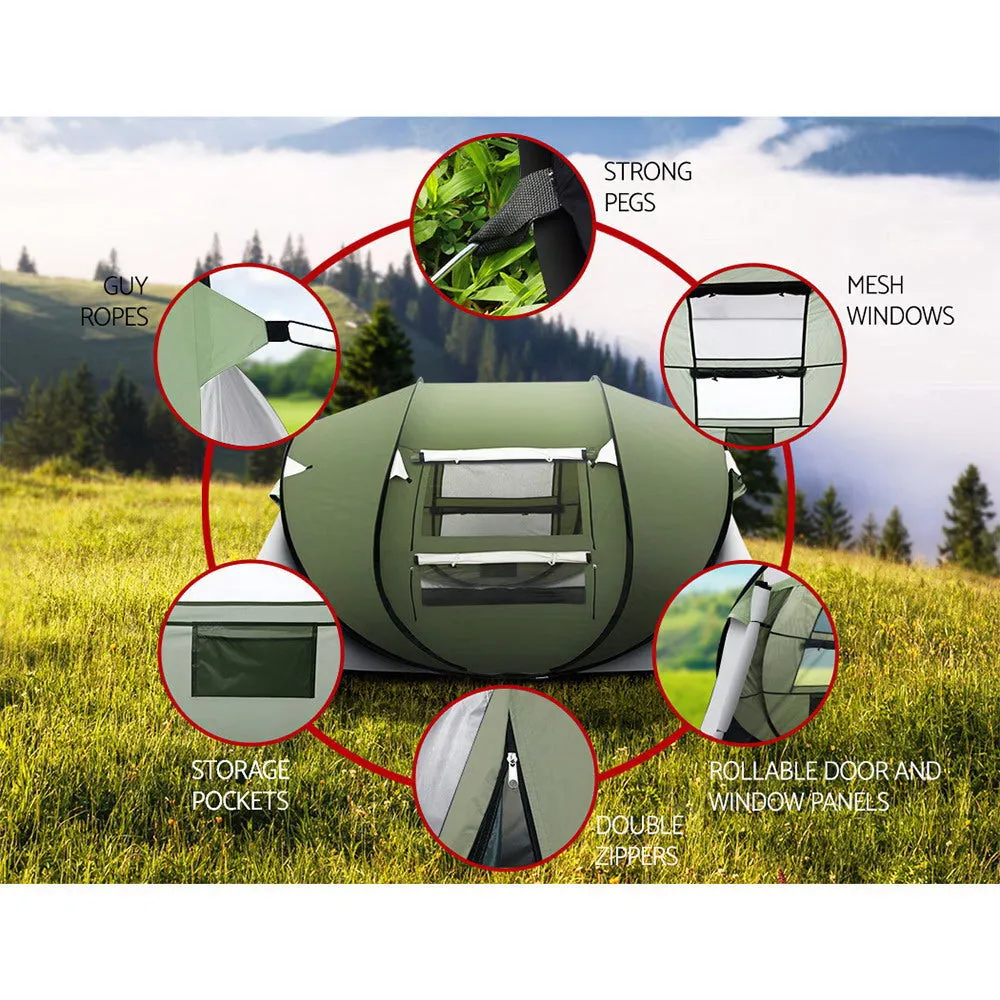 Weisshorn Instant Up Camping Tent 4-5 Person Pop up Tents Family Hiking Beach Dome-REMOTE