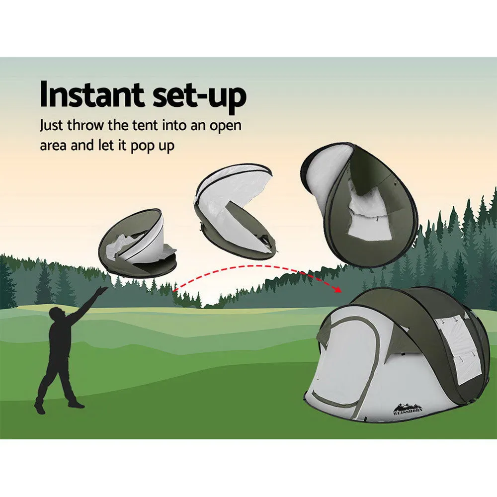 Weisshorn Instant Up Camping Tent 4-5 Person Pop up Tents Family Hiking Beach Dome-REMOTE
