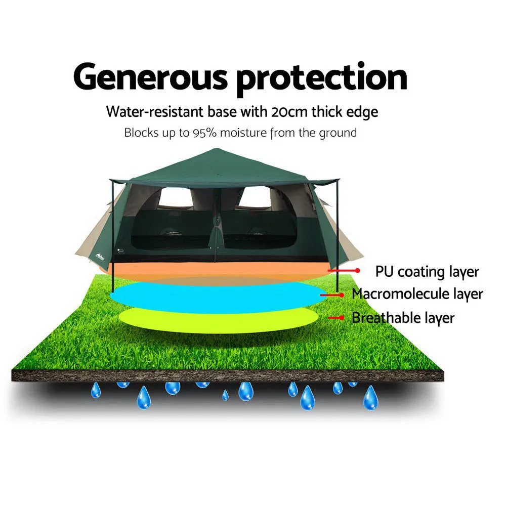 Weisshorn Instant Up Camping Tent 8 Person Pop up Tents Family Hiking Dome Camp-WA_Rural
