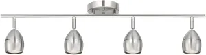 Westinghouse 6129500 Borgata Contemporary Four Light LED Track Light Kit, Brushed Nickel Finish