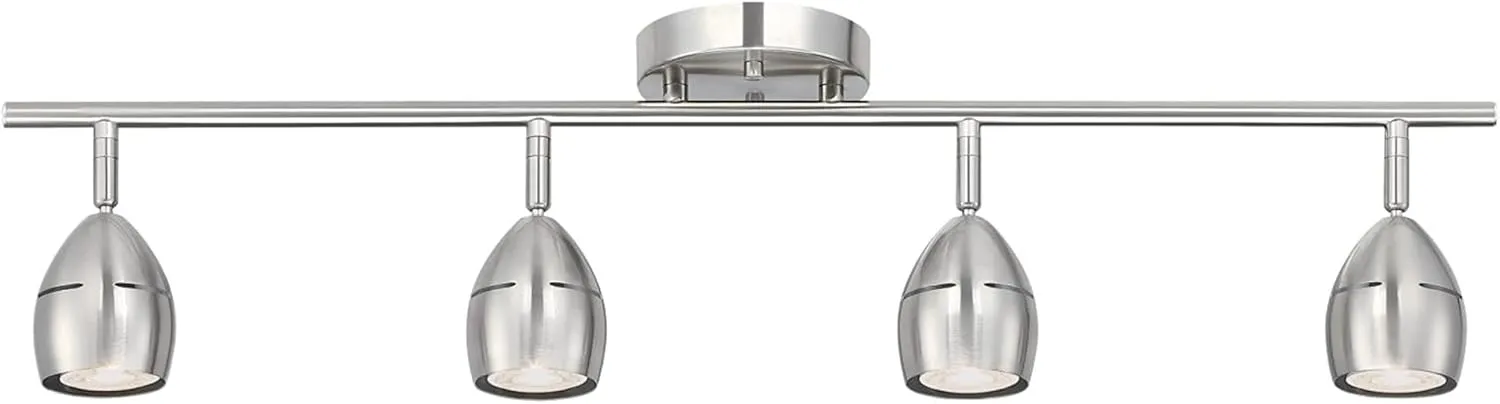 Westinghouse 6129500 Borgata Contemporary Four Light LED Track Light Kit, Brushed Nickel Finish