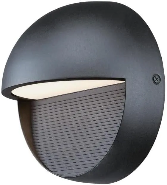 Westinghouse 6579000 Winslett Transitional One-Light Dimmable LED Outdoor Wall Light Sconce, Dark Sky Friendly, Textured Black Finish, Frosted Glass
