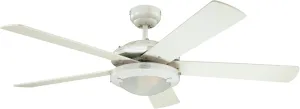 Westinghouse 7233600 Comet Indoor Ceiling Fan with Light, White