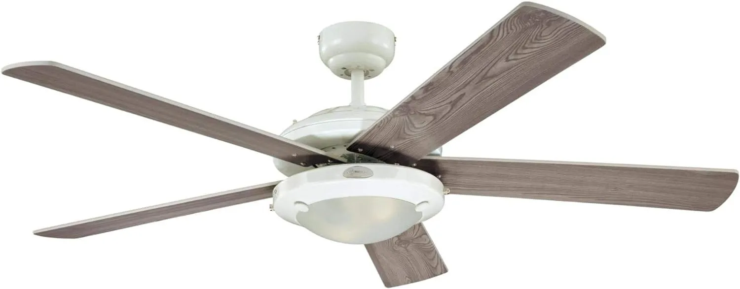 Westinghouse 7233600 Comet Indoor Ceiling Fan with Light, White