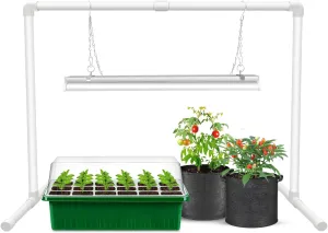 Wolezek Grow Lights for Seed Starting with Stand, 2ft T5 144 LEDs Full Spectrum Seedling Grow Light for Indoor Plants, 32W High Output Seed Starter Light Kit, Height Adjustable, ON-Off Switch