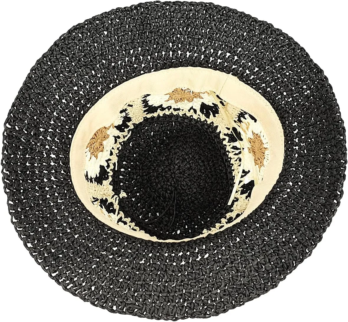 Women Straw Sun Hat Foldable Beach Hat Sunflower Floppy Bucket Hat