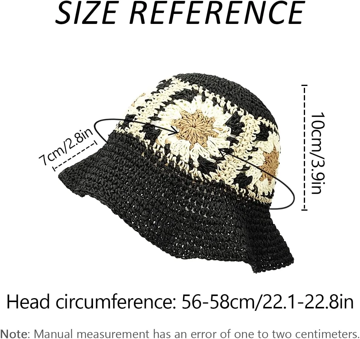 Women Straw Sun Hat Foldable Beach Hat Sunflower Floppy Bucket Hat