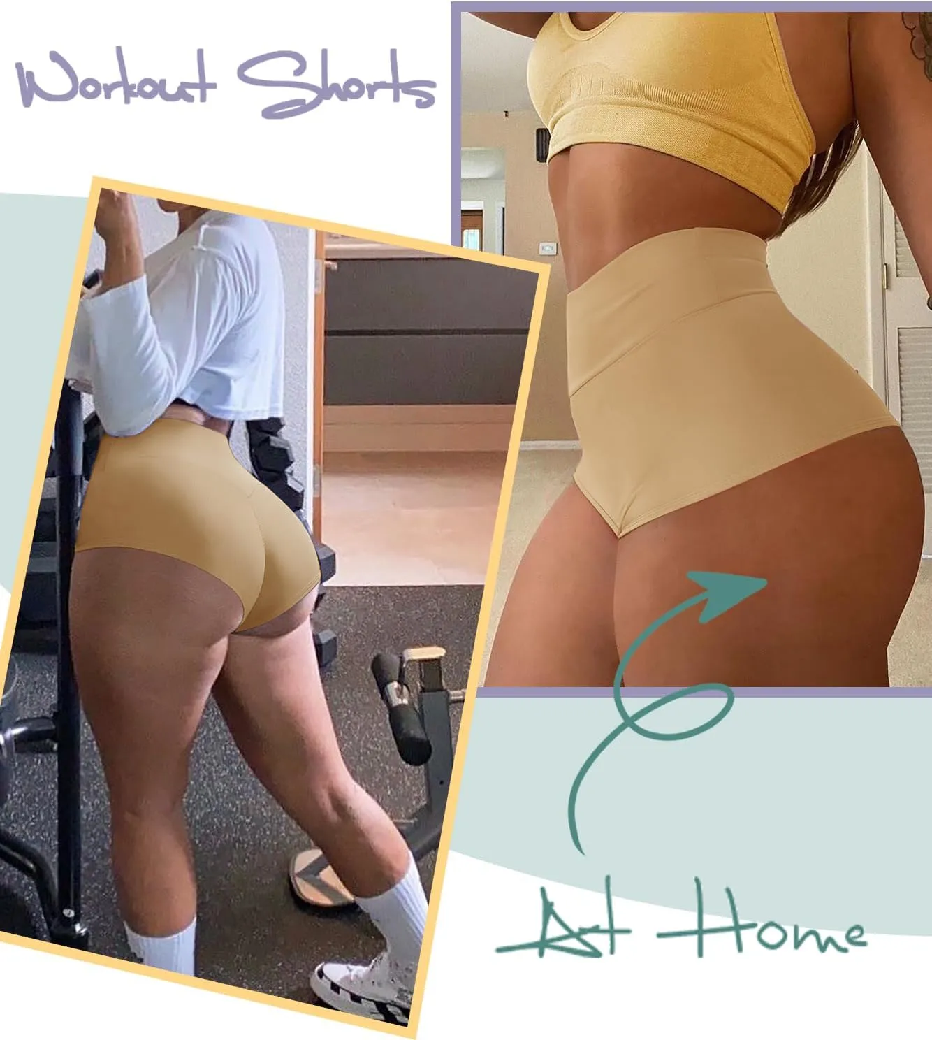 Women's High Waist Yoga Booty Shorts Workout Spandex Dance Hot Pants Butt Lifting Leggings Rave Outfits