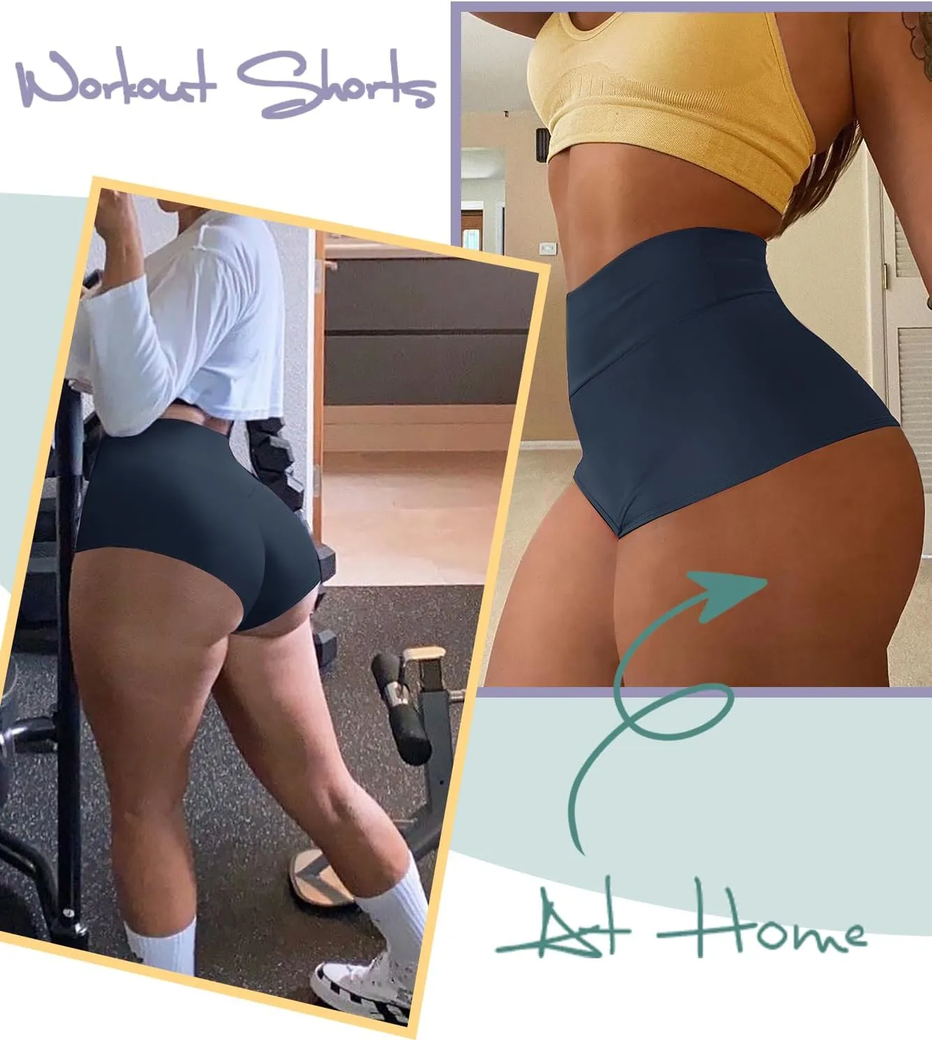 Women's High Waist Yoga Booty Shorts Workout Spandex Dance Hot Pants Butt Lifting Leggings Rave Outfits