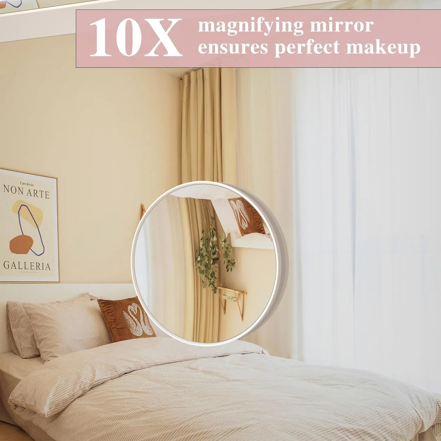 WONSTART Vanity Mirror with Lights 33'' x 24'' Lighted Makeup Mirror with 11 Replaceable Bulbs and 10X Magnifier, USB Charging, Warm Light, Desktop or Wall Mounted (White)
