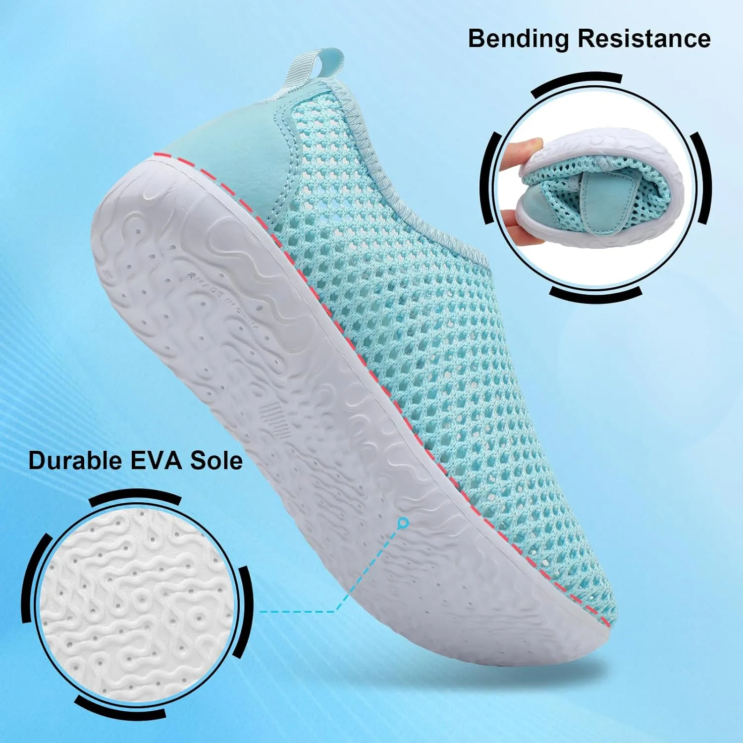 XIHALOOK Water Shoes for Women Men Quick Dry Lightweight Aqua Barefoot for Beach Swim Pool Surf Yoga Sports