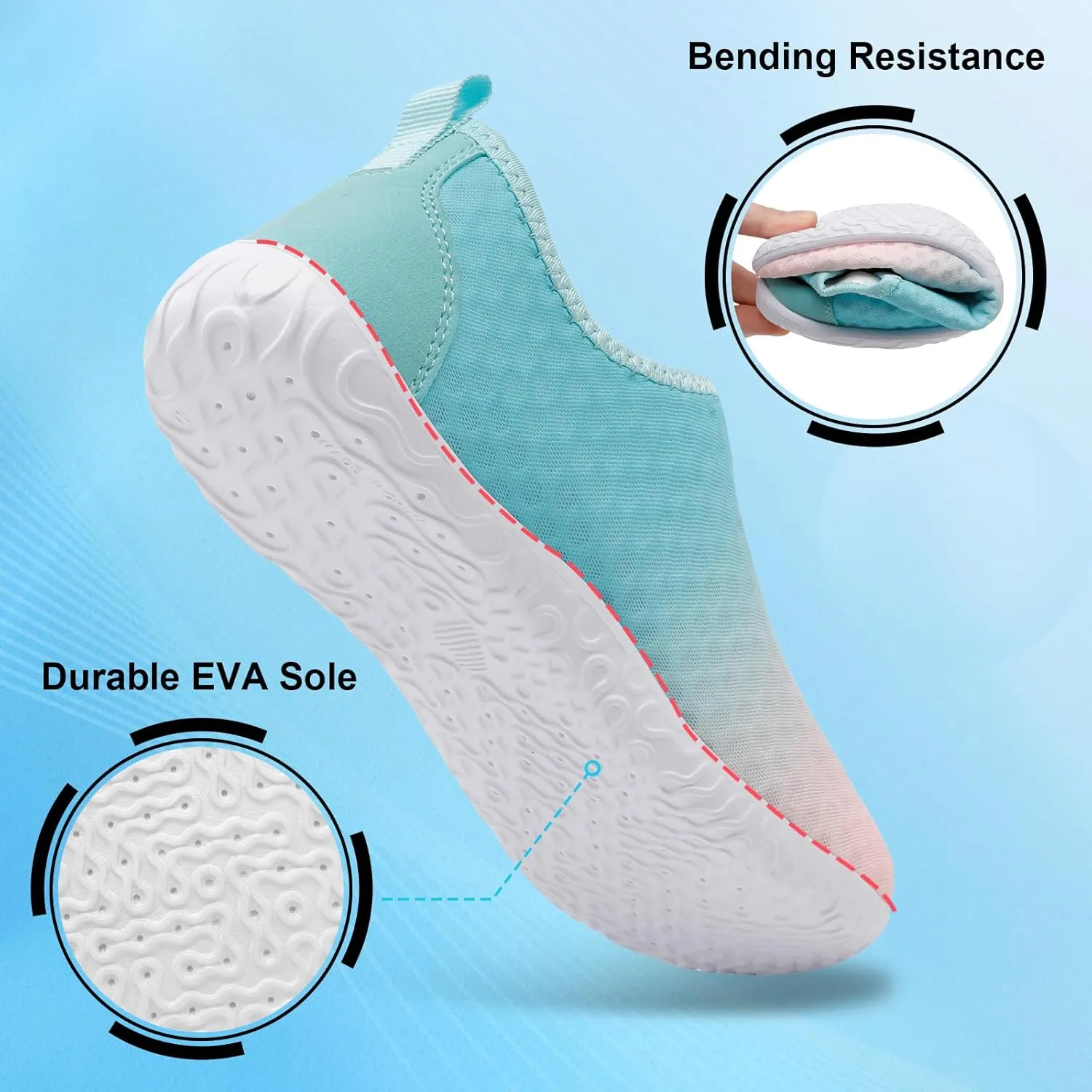 XIHALOOK Water Shoes for Women Men Quick Dry Lightweight Aqua Barefoot for Beach Swim Pool Surf Yoga Sports