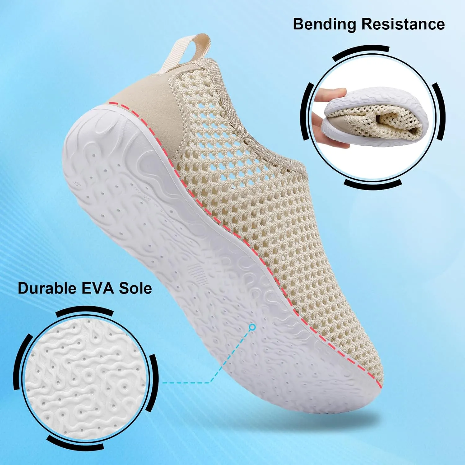 XIHALOOK Water Shoes for Women Men Quick Dry Lightweight Aqua Barefoot for Beach Swim Pool Surf Yoga Sports