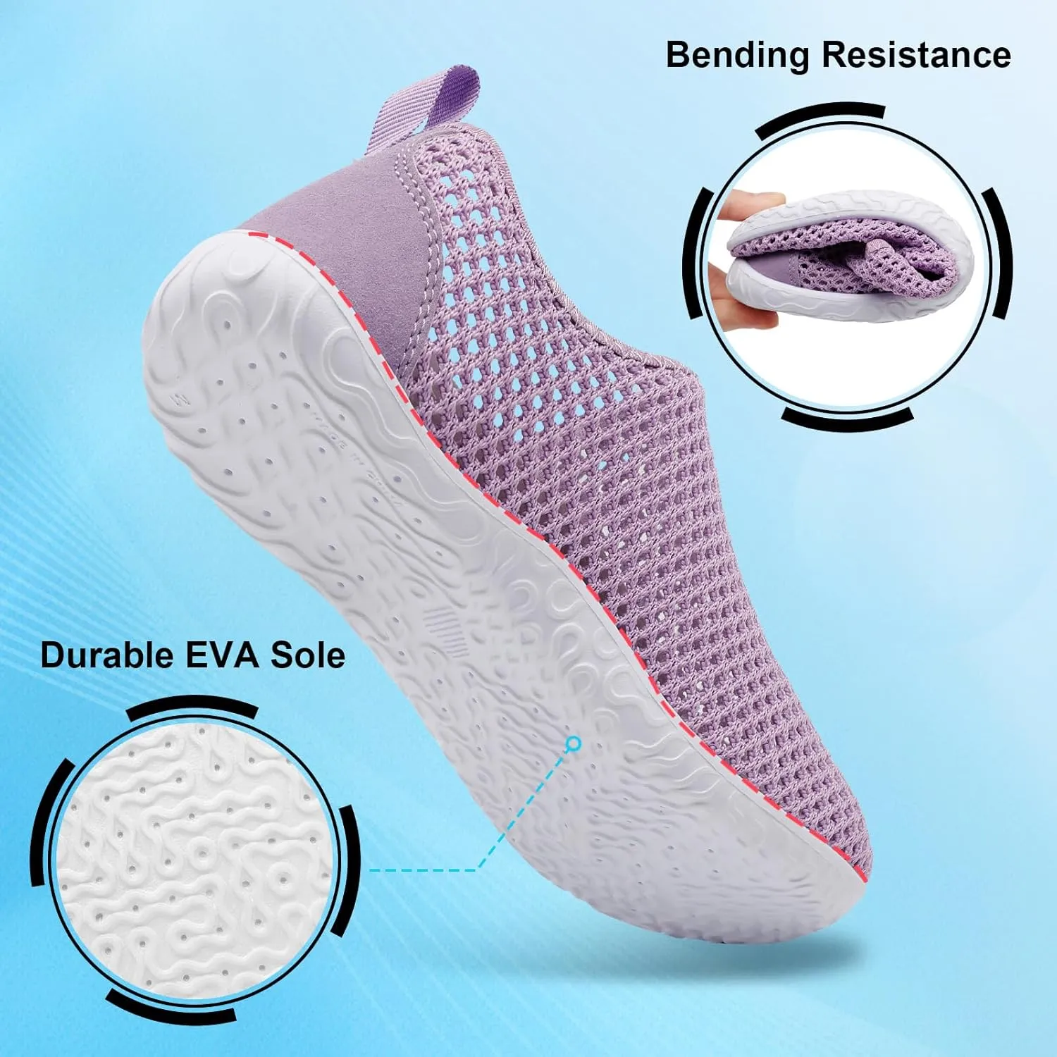 XIHALOOK Water Shoes for Women Men Quick Dry Lightweight Aqua Barefoot for Beach Swim Pool Surf Yoga Sports