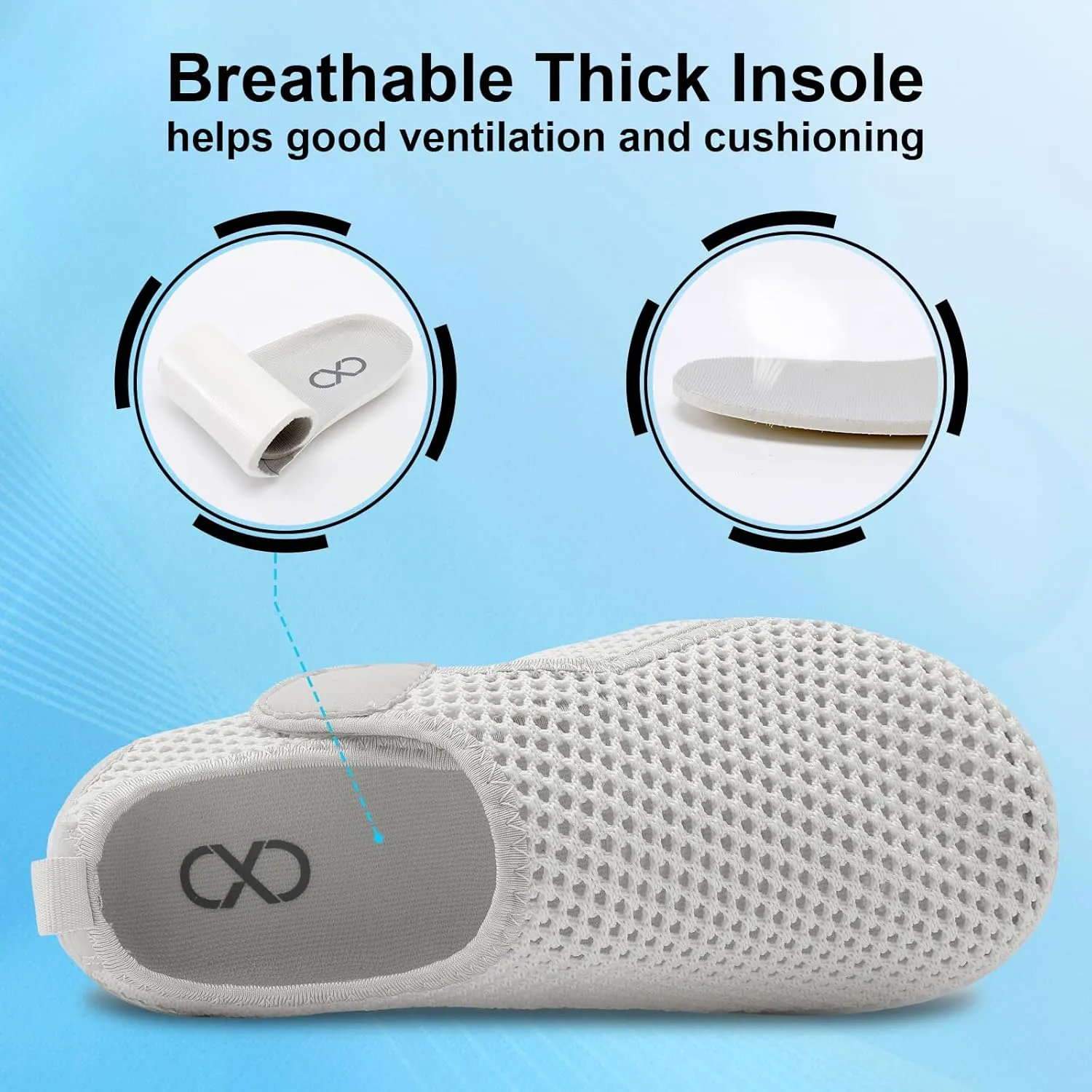 XIHALOOK Water Shoes for Women Men Quick Dry Lightweight Aqua Barefoot for Beach Swim Pool Surf Yoga Sports