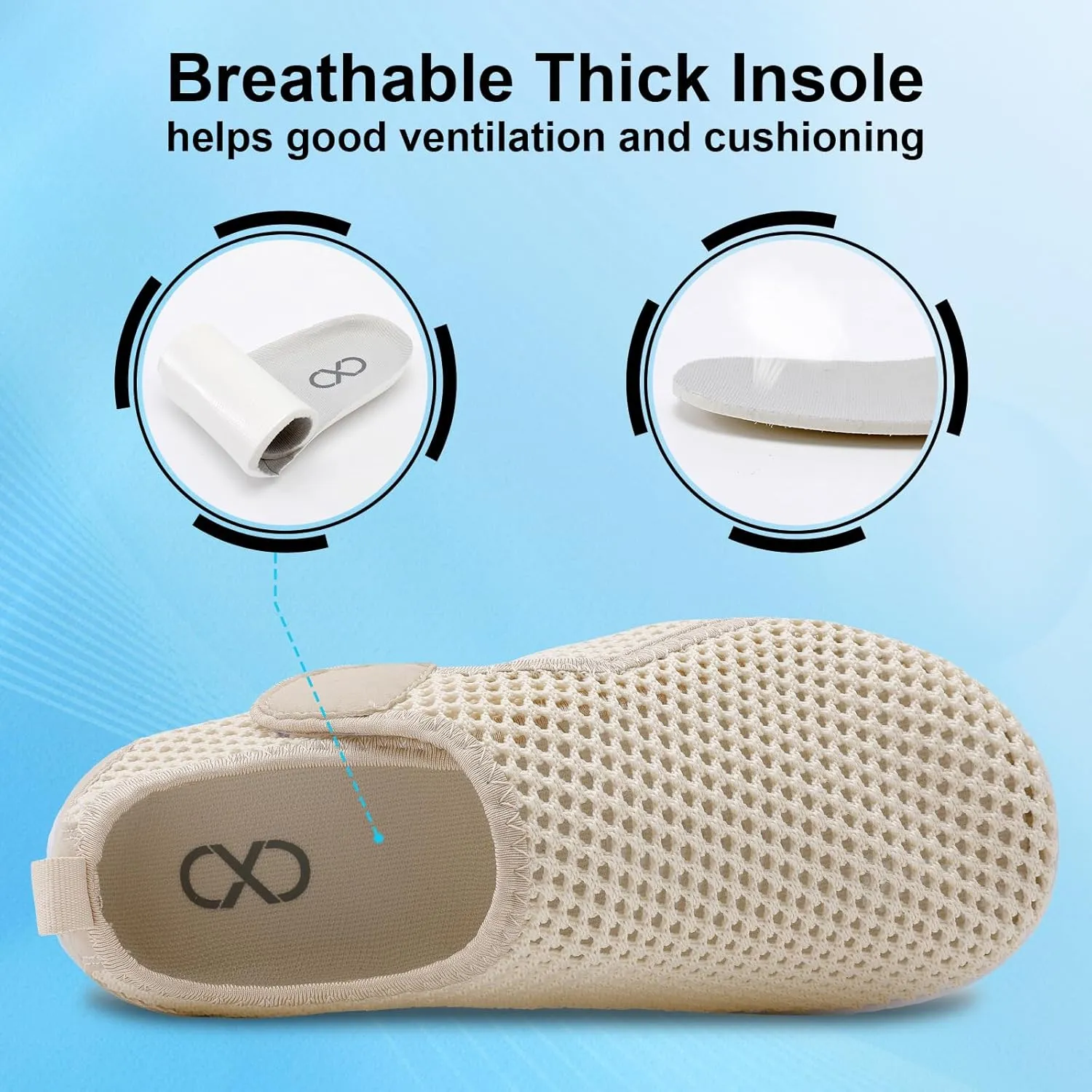 XIHALOOK Water Shoes for Women Men Quick Dry Lightweight Aqua Barefoot for Beach Swim Pool Surf Yoga Sports