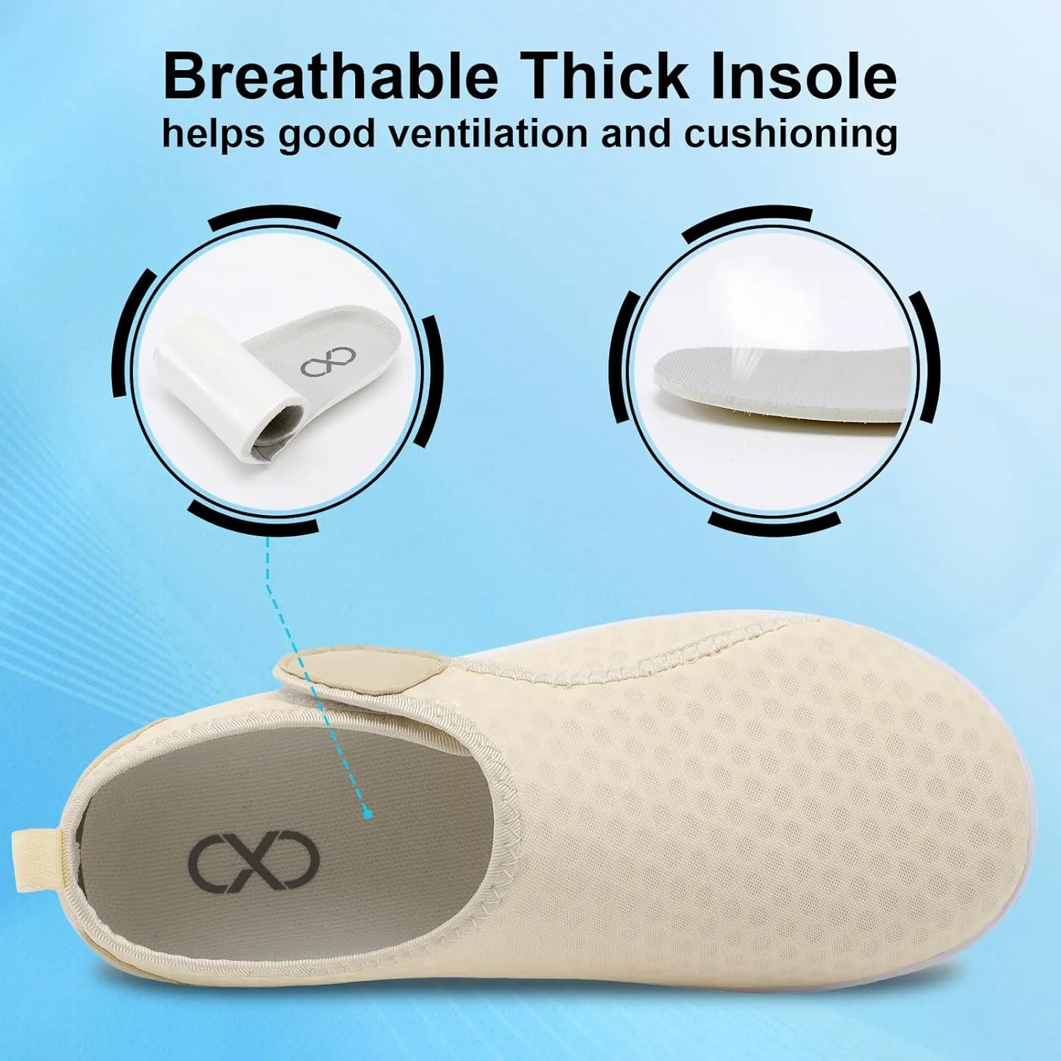 XIHALOOK Water Shoes for Women Men Quick Dry Lightweight Aqua Barefoot for Beach Swim Pool Surf Yoga Sports