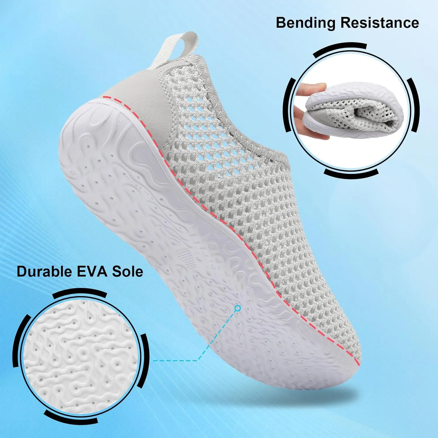 XIHALOOK Water Shoes for Women Men Quick Dry Lightweight Aqua Barefoot for Beach Swim Pool Surf Yoga Sports