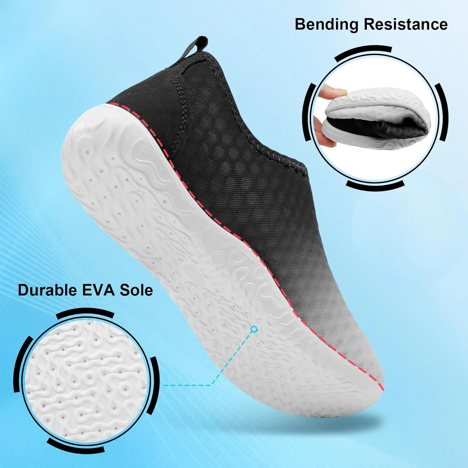 XIHALOOK Water Shoes for Women Men Quick Dry Lightweight Aqua Barefoot for Beach Swim Pool Surf Yoga Sports