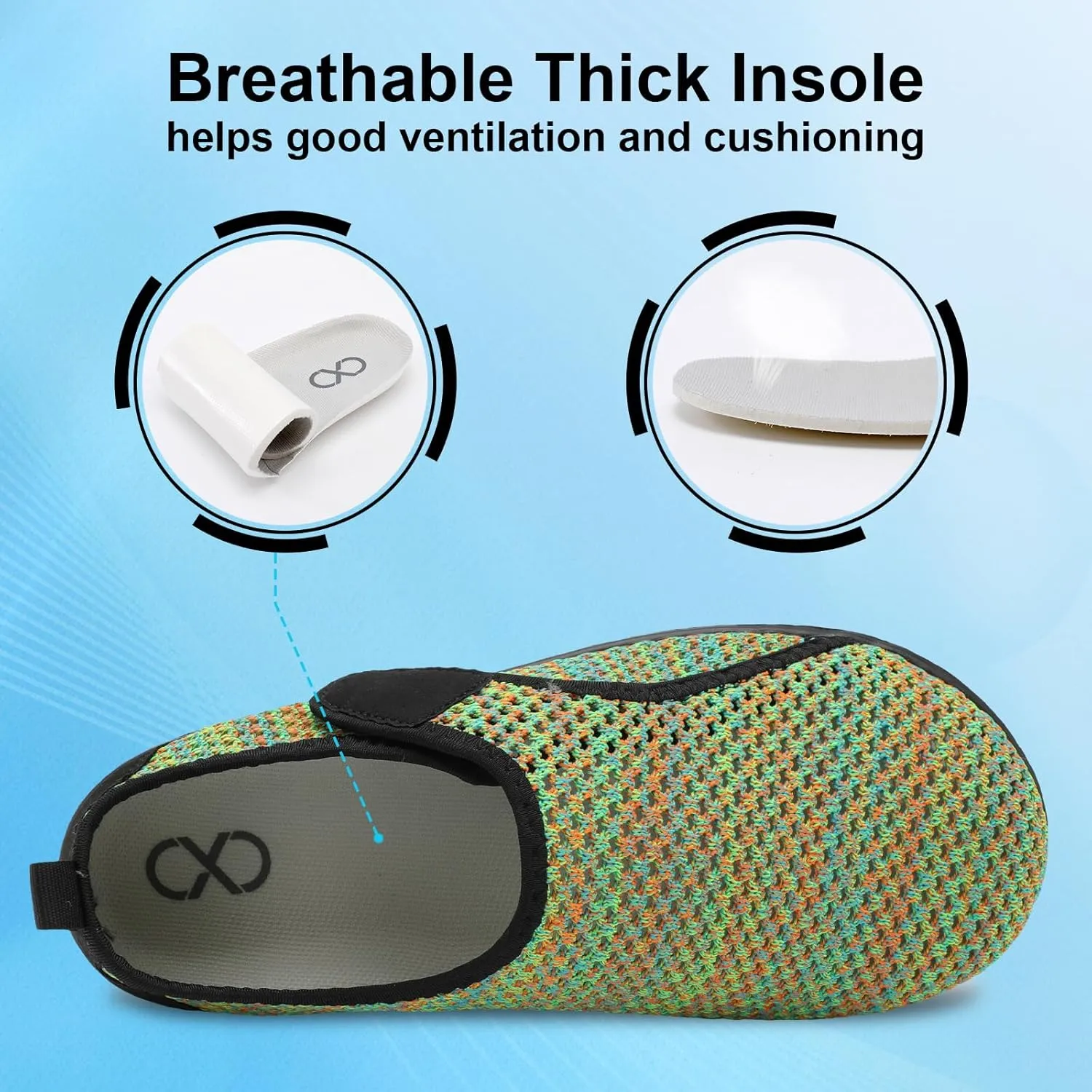XIHALOOK Water Shoes for Women Men Quick Dry Lightweight Aqua Barefoot for Beach Swim Pool Surf Yoga Sports