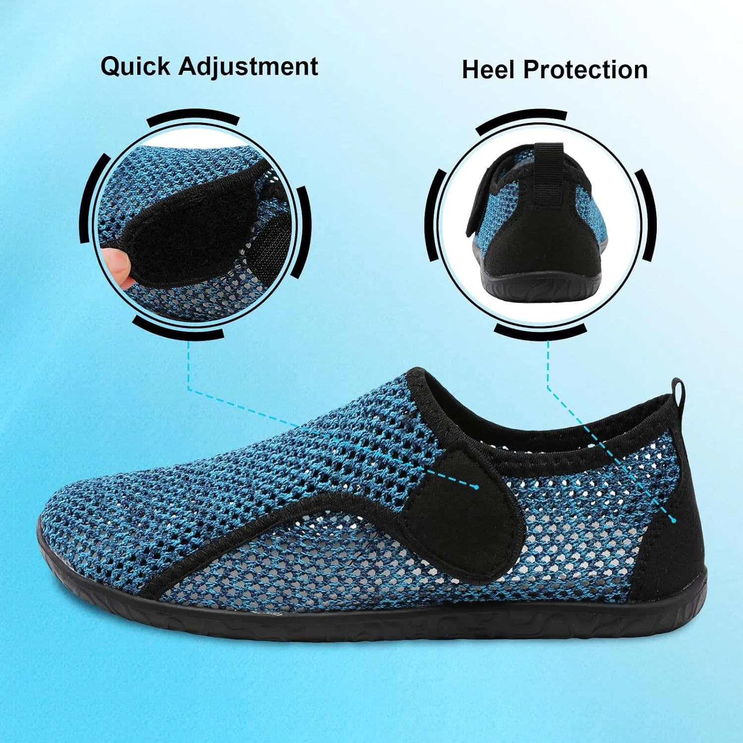 XIHALOOK Water Shoes for Women Men Quick Dry Lightweight Aqua Barefoot for Beach Swim Pool Surf Yoga Sports