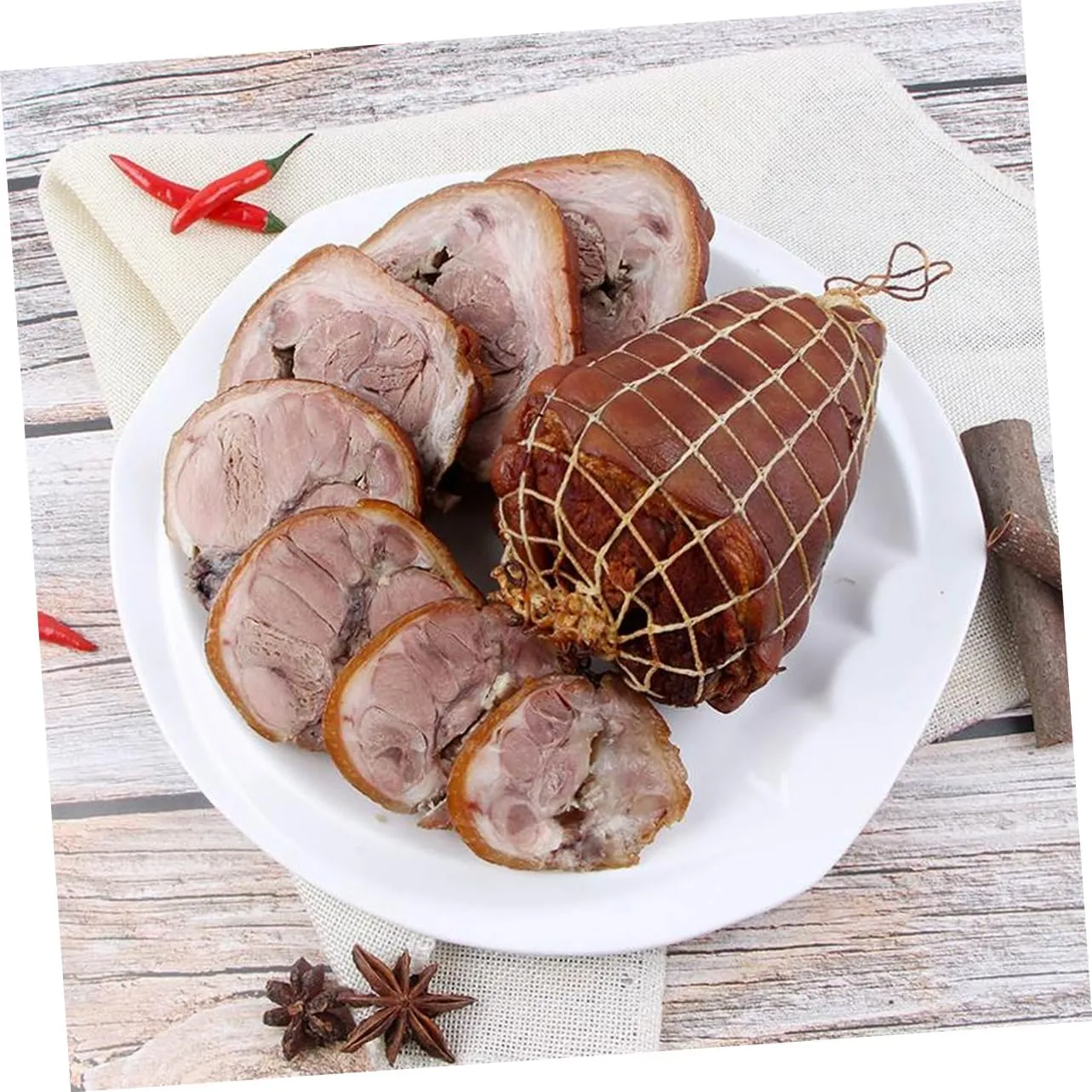Yardwe 2 Rolls Sauce Elbow Net Set Shredded Pork Polyester Fiber White Braised