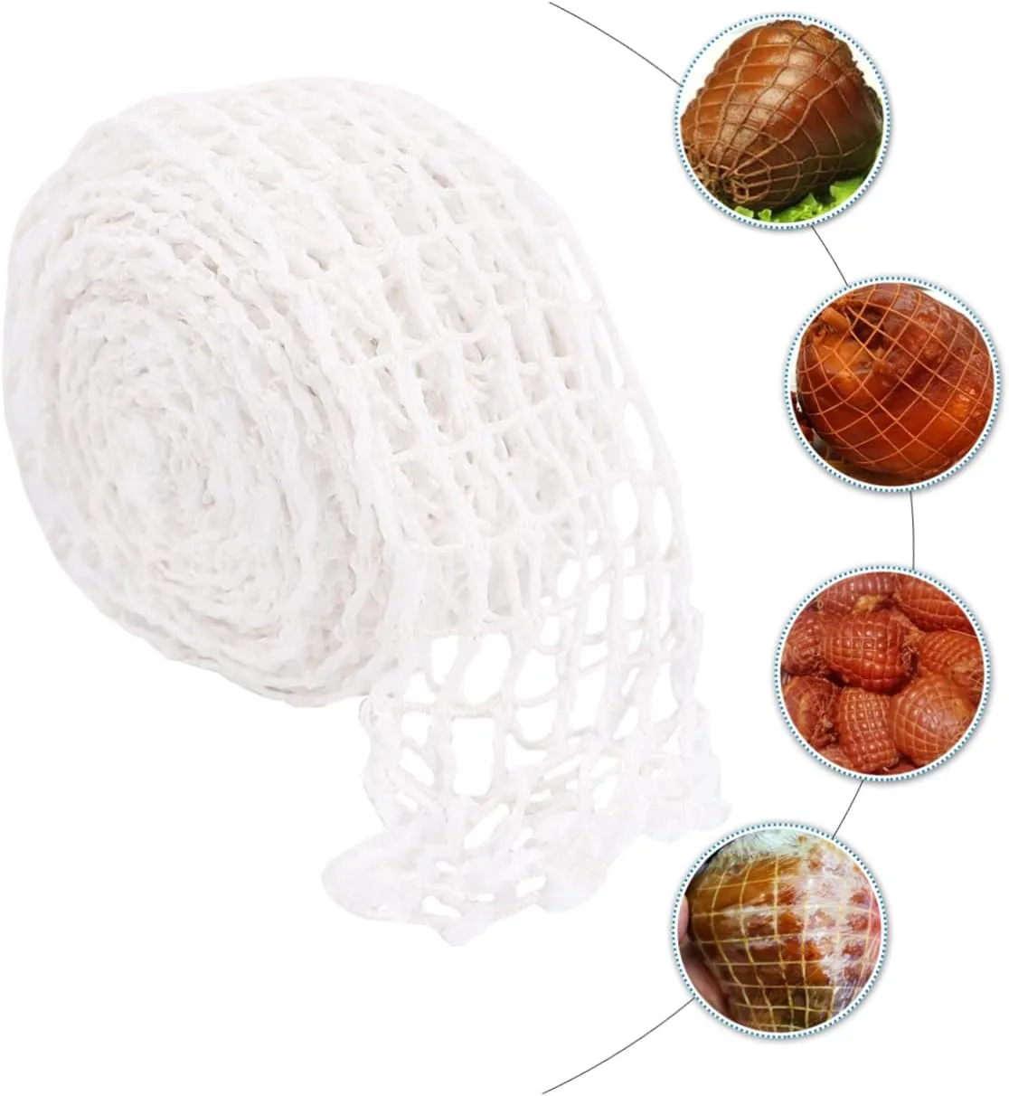 Yardwe 2 Rolls Sauce Elbow Net Set Shredded Pork Polyester Fiber White Braised