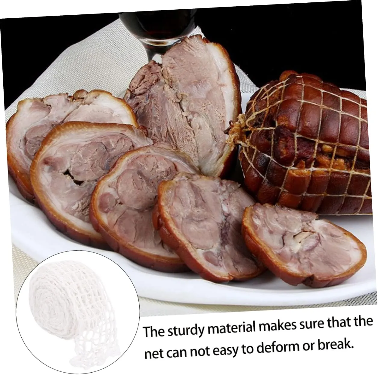 Yardwe 2 Rolls Sauce Elbow Net Set Shredded Pork Polyester Fiber White Braised