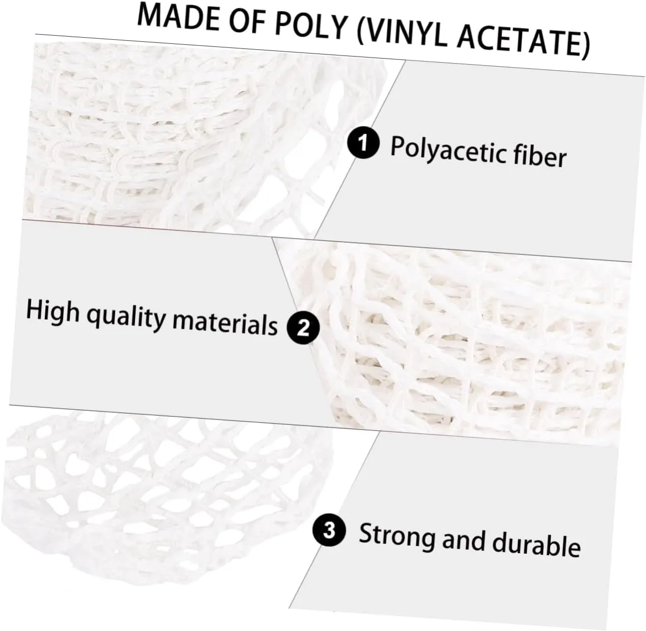 Yardwe 2 Rolls Sauce Elbow Net Set Shredded Pork Polyester Fiber White Braised