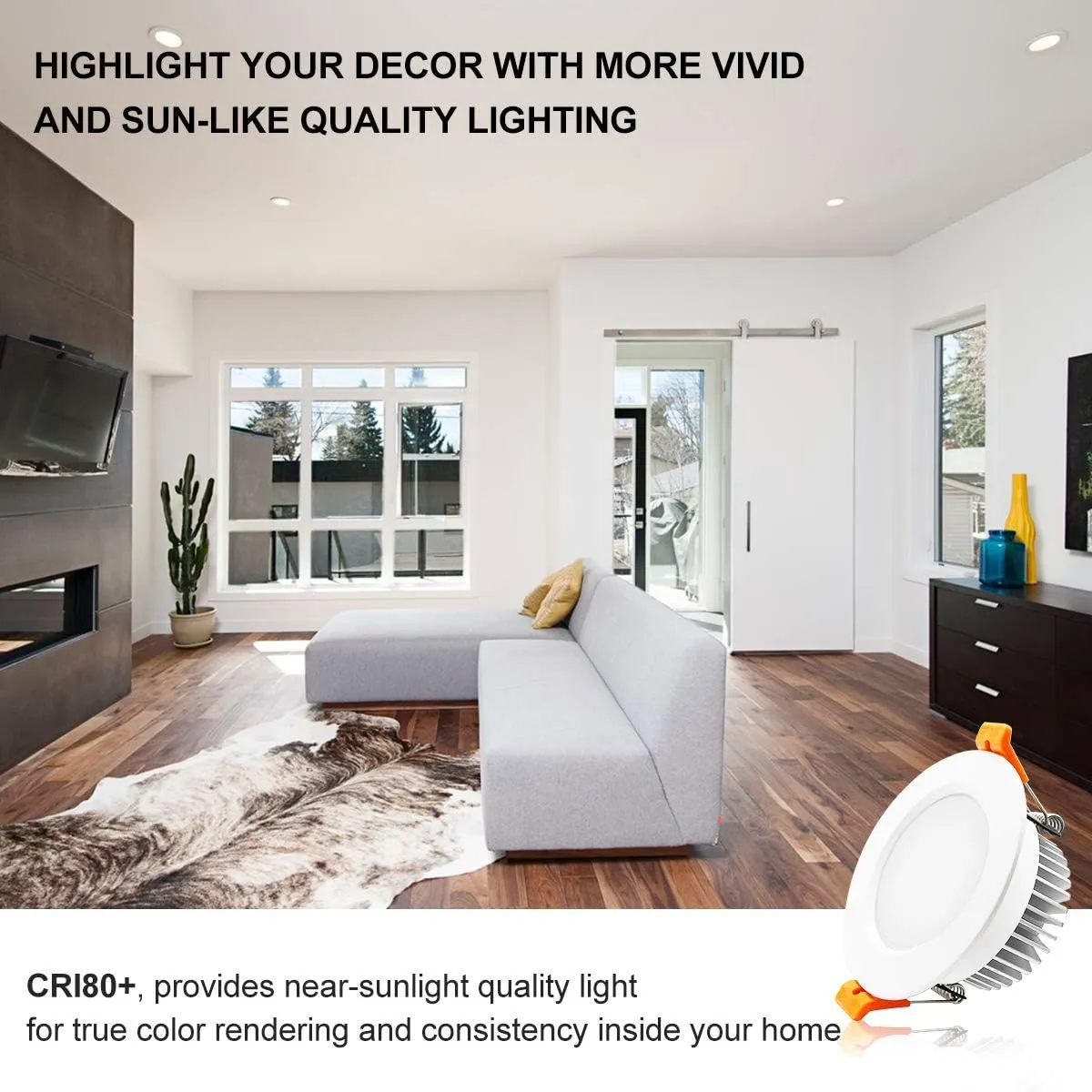 YGS-Tech 3.5 Inch LED Recessed Lighting, Dimmable Downlight 7W(55W Halogen Equivalent), CRI80, 4000K Natural White, Ceiling Light with LED Driver(10 Pack)