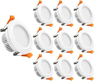 YGS-Tech 3.5 Inch LED Recessed Lighting, Dimmable Downlight 7W(55W Halogen Equivalent), CRI80, 4000K Natural White, Ceiling Light with LED Driver(10 Pack)